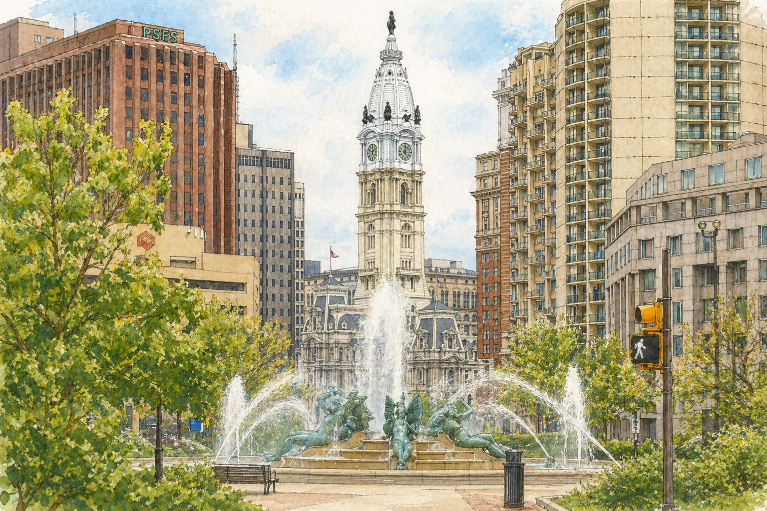Fountain near Self Service Storage Philadelphia in the Art Museum District